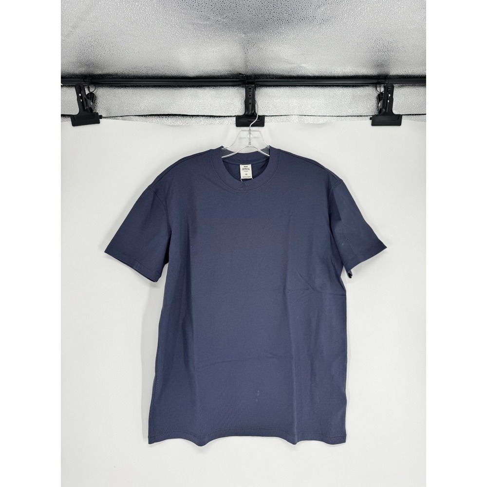SKIMS Heavyweight Cotton Short Sleeve T Shirt Damson Navy Blue Mens XS Crewneck